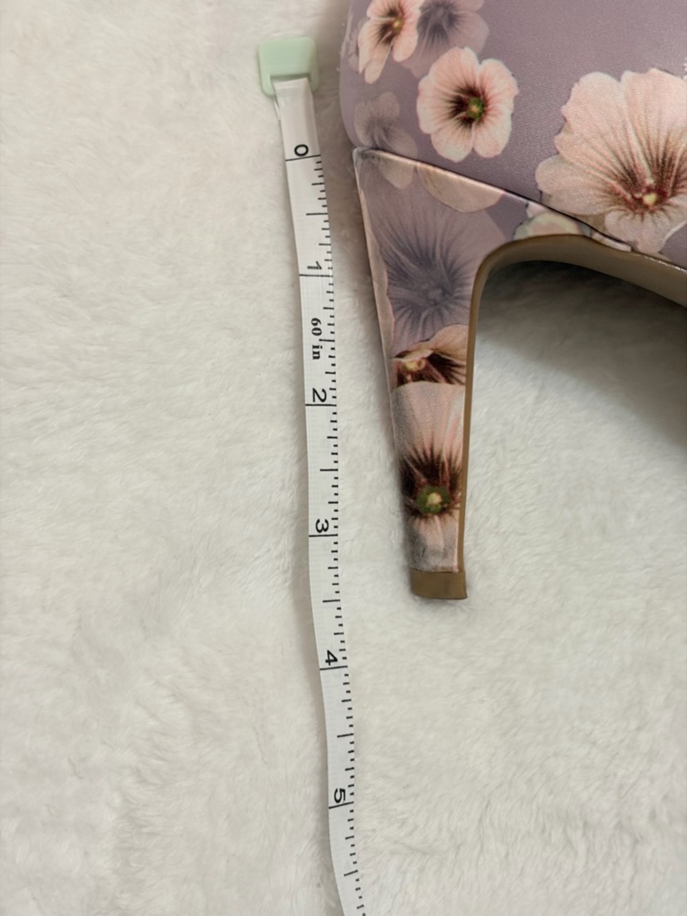 Peep-Toe Floral High Heels in Lavender/Gray - Picture 6 of 6